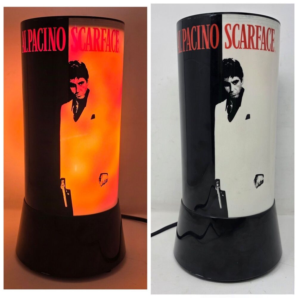 Vtg Al Pacino Tony Montana SCARFACE 12" Light Lamp Rabbit Tanaka Does Not Rotate